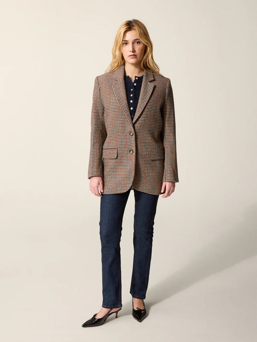 Rouje Veste Jacques Pied de Poule Moutarde