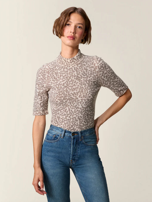 Rouje Pull Maroussia en Laine Leopard Ecru