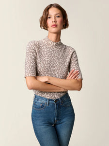Rouje Pull Maroussia en Laine Leopard Ecru