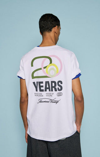 American vintage T-Shirt Fizvalley Mixte 20 Years Blanc