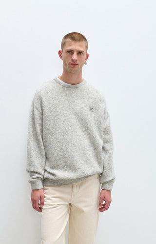American vintage Pull Vitow en Alpaga Gris Clair