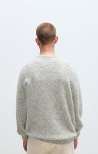 American vintage Pull Vitow en Alpaga Gris Clair