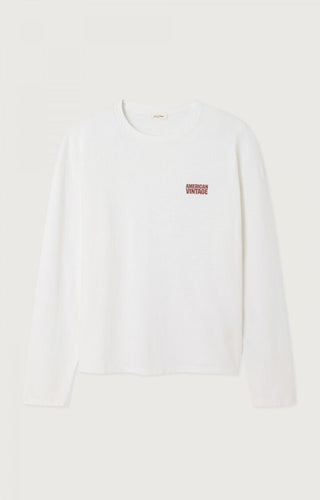 American vintage T-Shirt Manches Longues Ykobow Blanc