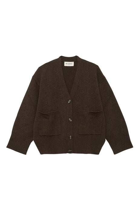 Bellepiece Cardigan Oxford en Laine Brownie