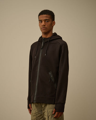 C.P. Company Hoodie Diagonal Raised Fleece Goggle Black