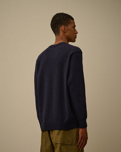C.P. Company Pull Lambswool GRS Crewneck Total Eclipse
