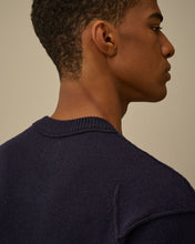 Charger l&#39;image dans la galerie, C.P. Company Pull Lambswool GRS Crewneck Total Eclipse