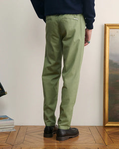 Maison Labiche Pantalon Arcade en Twill Olive Green