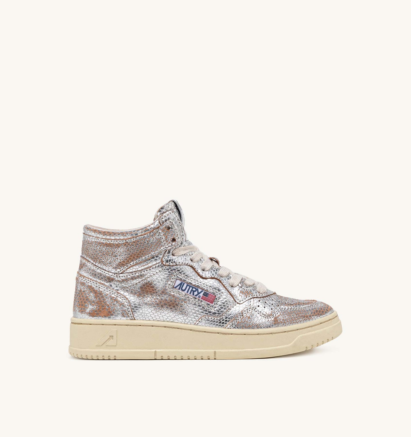 Autry Sneakers Medalist 01 Mid Metal Snake Silver MS02