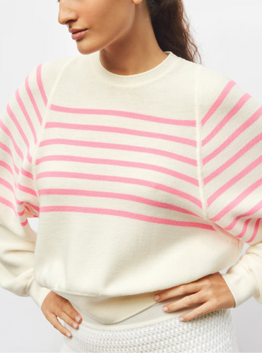 Molli Pull Marinière Jour5 Naturel Rose Fluo