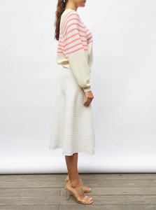 Molli Pull Marinière Jour5 Naturel Rose Fluo