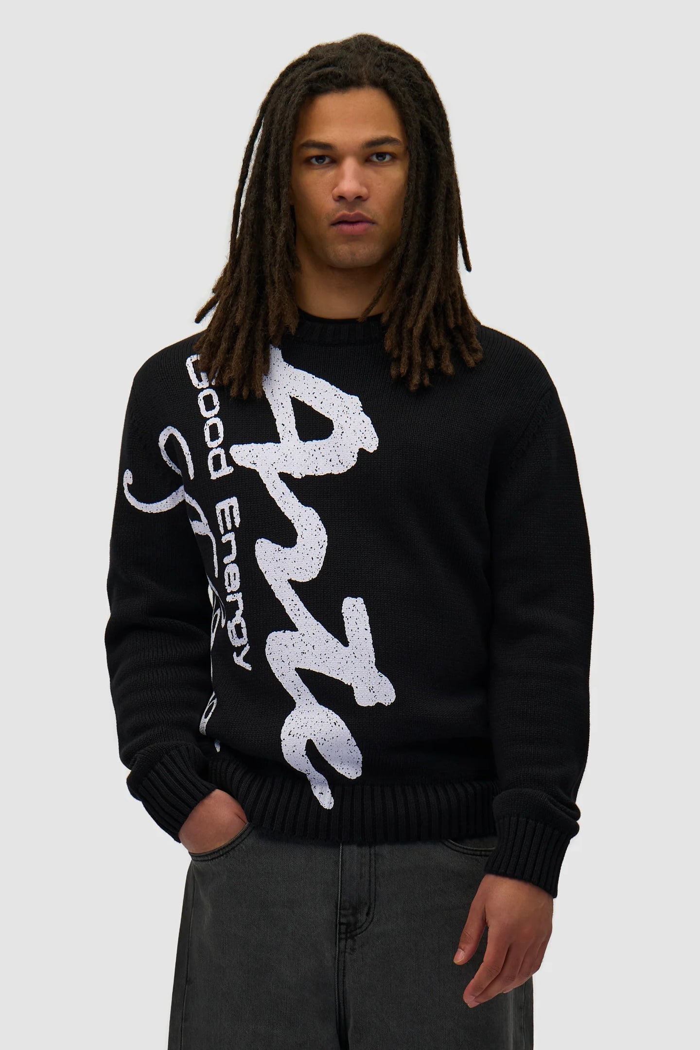 Arte Pull en maille à Motifs Black