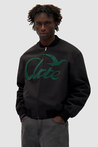 Arte Veste Bomber en Coton Logo Bird Black