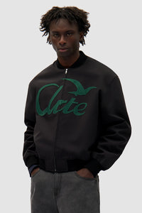 Arte Veste Bomber en Coton Logo Bird Black