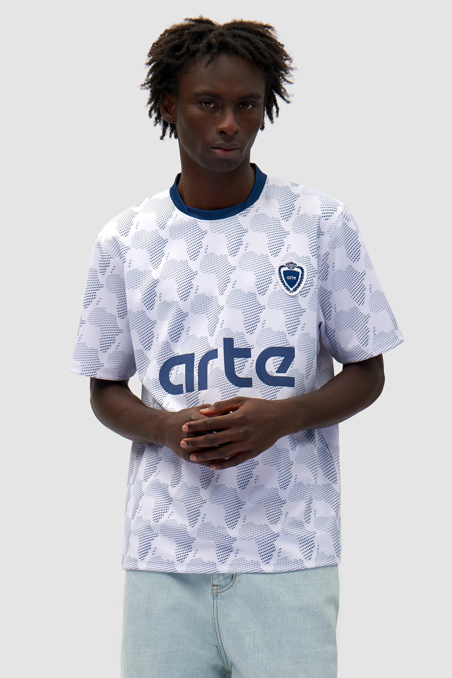 Arte T-Shirt Football White Navy