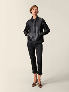 Rouje Veste Stan en Cuir Cachou