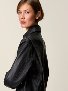 Rouje Veste Stan en Cuir Cachou