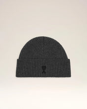 Charger l'image dans la galerie, AMI Bonnet Ami de Coeur Noir en Laine Gris Cendre