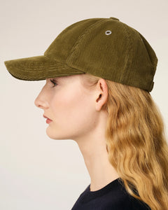 AMI Femme Casquette Ami de coeur en Velours Bronze