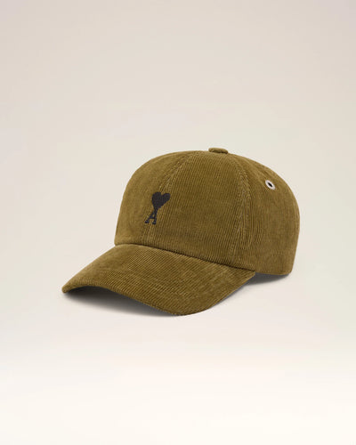 AMI Casquette Ami de coeur en Velours Bronze