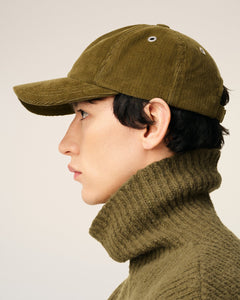 AMI Casquette Ami de coeur en Velours Bronze
