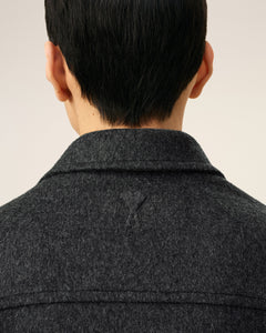 AMI Veste Trucker en Laine Double Face Anthracite