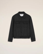 Charger l&#39;image dans la galerie, AMI Veste Trucker en Laine Double Face Anthracite