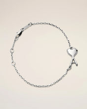 Charger l'image dans la galerie, AMI Femme Bracelet Chaîne Ami de Coeur Martelé en Laiton Argent