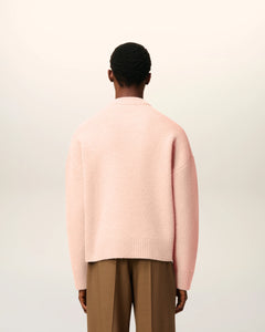 AMI Pull Ami de Coeur en Alpaga Poudre Ecru