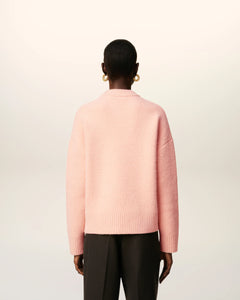 AMI Femme Pull Ami de Coeur en Alpaga Poudre Ecru