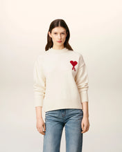 Charger l&#39;image dans la galerie, AMI Femme Pull Ami de Coeur en Laine Ecru Noir Rouge