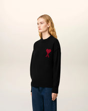 Charger l&#39;image dans la galerie, AMI Femme Pull Ami de Coeur en Laine Noir Rouge
