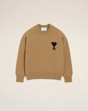 Charger l&#39;image dans la galerie, AMI Pull Ami de Coeur en Laine Camel Noir
