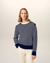 Charger l'image dans la galerie, AMI Pull Marinière en Laine Marine Ivoire