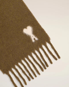 AMI Femme Echarpe Ami de coeur en Alpaga Noisette