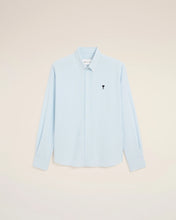Charger l'image dans la galerie, AMI Chemise Ami de Coeur Noir Oxford Rayé Bleu Ciel