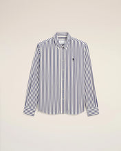 Charger l'image dans la galerie, AMI Chemise Ami de Coeur Noir Popeline Rayé Bleu Roi
