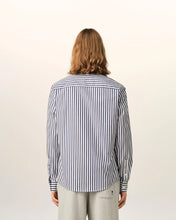 Charger l'image dans la galerie, AMI Chemise Ami de Coeur Noir Popeline Rayé Bleu Roi