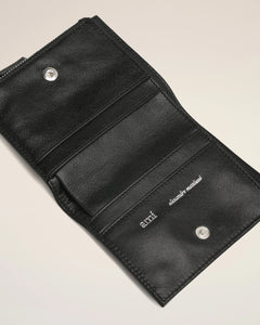 AMI Portefeuille Ami de Coeur Plié Voulez-Vous en Cuir Noir