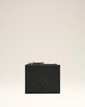 Charger l&#39;image dans la galerie, AMI Portefeuille Ami de Coeur Plié Voulez-Vous en Cuir Noir