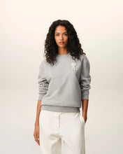 Charger l'image dans la galerie, AMI Femme Sweatshirt Ami de Coeur en Crochet Gris Cendre
