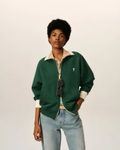 Charger l'image dans la galerie, AMI Femme Sweatshirt Zippé Ami de Coeur Vert Bouteille Ivoire