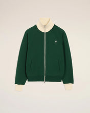 Charger l'image dans la galerie, AMI Sweatshirt Zippé Ami de Coeur Vert Bouteille Ivoire