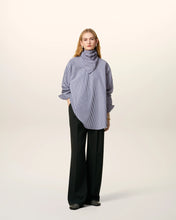 Charger l&#39;image dans la galerie, AMI Femme Blouse Rayée Col Bandana Bleue