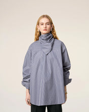 Charger l&#39;image dans la galerie, AMI Femme Blouse Rayée Col Bandana Bleue