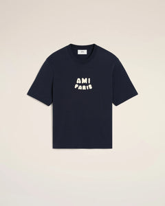 AMI T-shirt Patch Ami Paris Bleu Marine