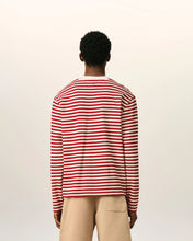 Charger l'image dans la galerie, AMI T-shirt Marinière Ami de Coeur Noir Rouge Rubis Ivoire