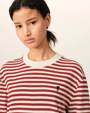 Charger l'image dans la galerie, AMI Femme T-shirt Marinière Ami de Coeur Noir Rouge Rubis Ivoire