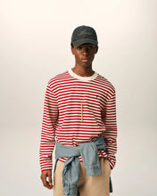 Charger l'image dans la galerie, AMI T-shirt Marinière Ami de Coeur Noir Rouge Rubis Ivoire