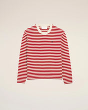 Charger l'image dans la galerie, AMI T-shirt Marinière Ami de Coeur Noir Rouge Rubis Ivoire